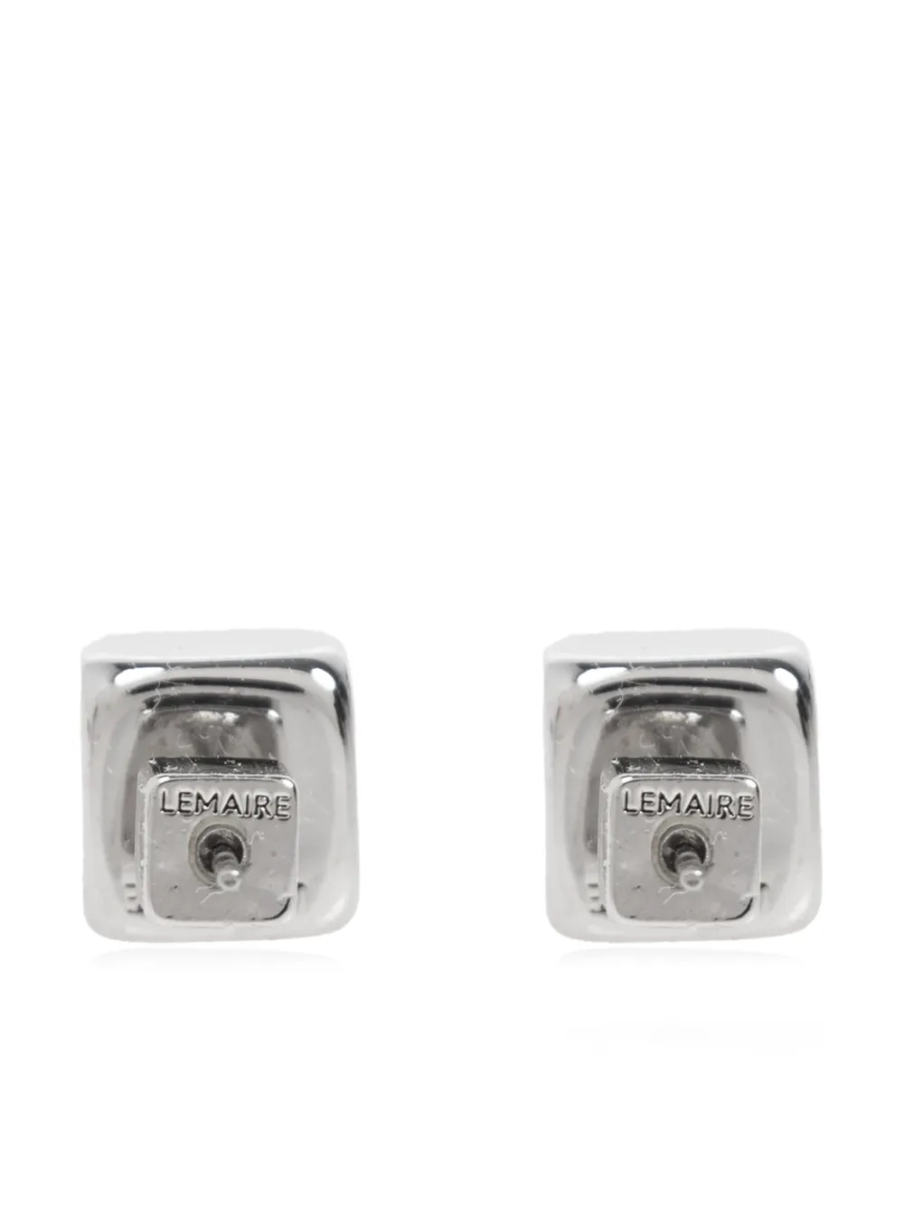  Lemaire Pendientes Con Logo Grabado - Plateado 