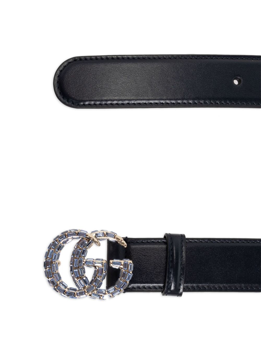 Gucci GG Marmont riem verfraaid met kristallen - Blauw