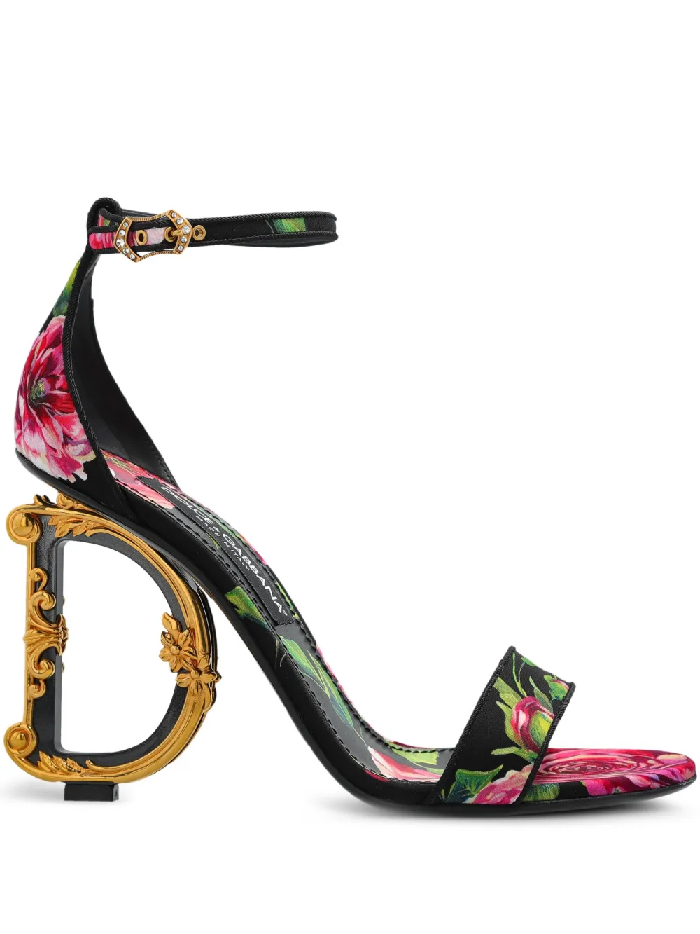 Dolce & Gabbana 115mm floral-print sandals Black