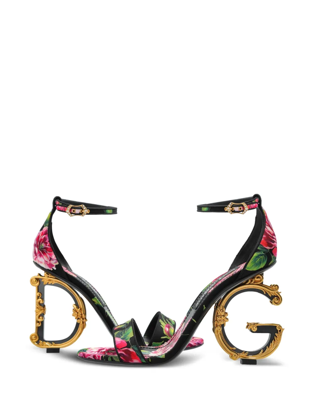 Dolce & Gabbana 115mm floral-print sandals Black