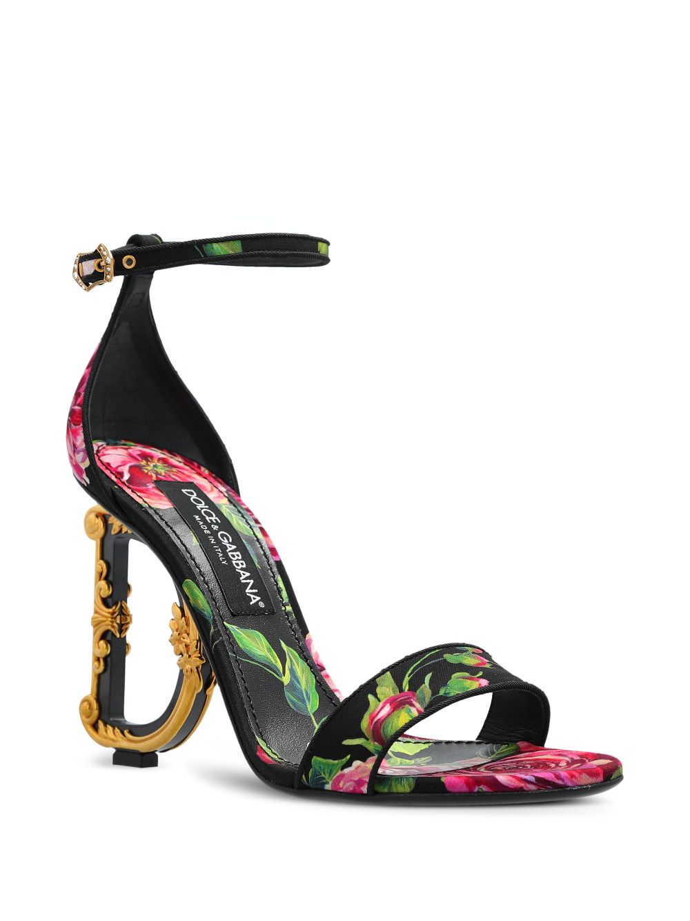 Dolce & Gabbana 115mm floral-print sandals - Black