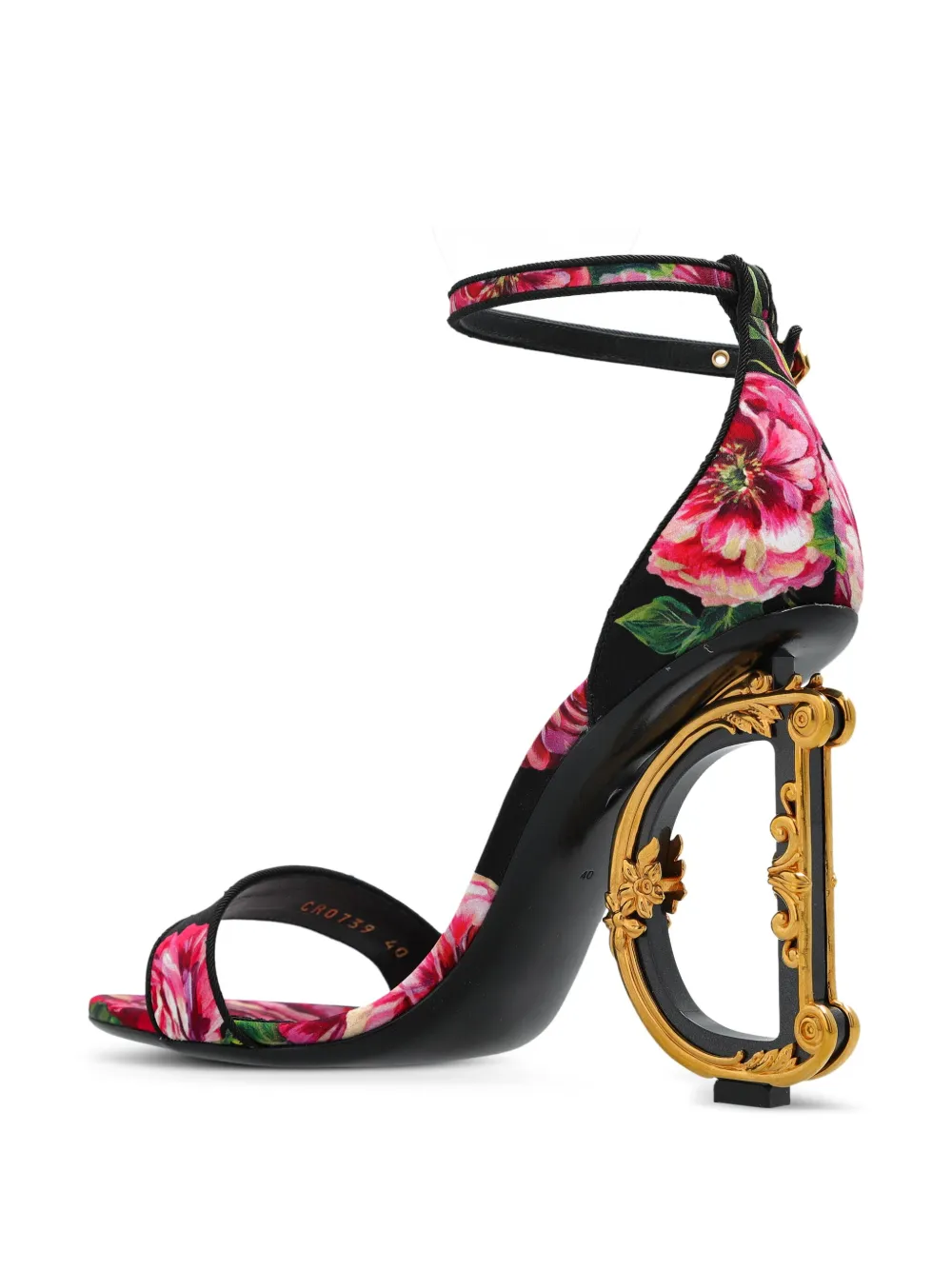 Dolce & Gabbana 115mm floral-print sandals Black