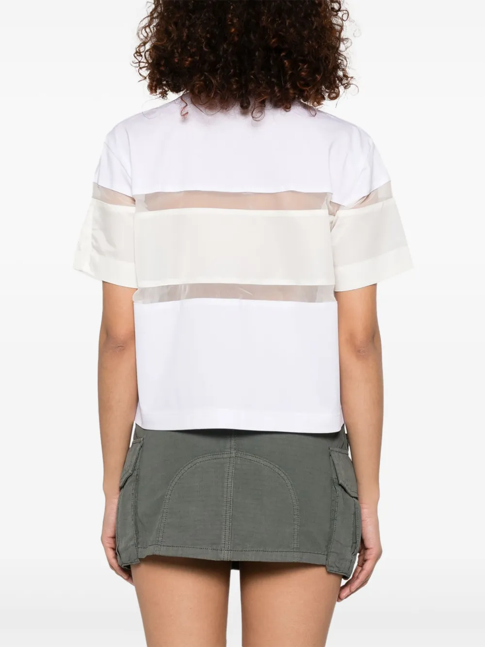sacai T-shirt met contrasterend vlak Wit