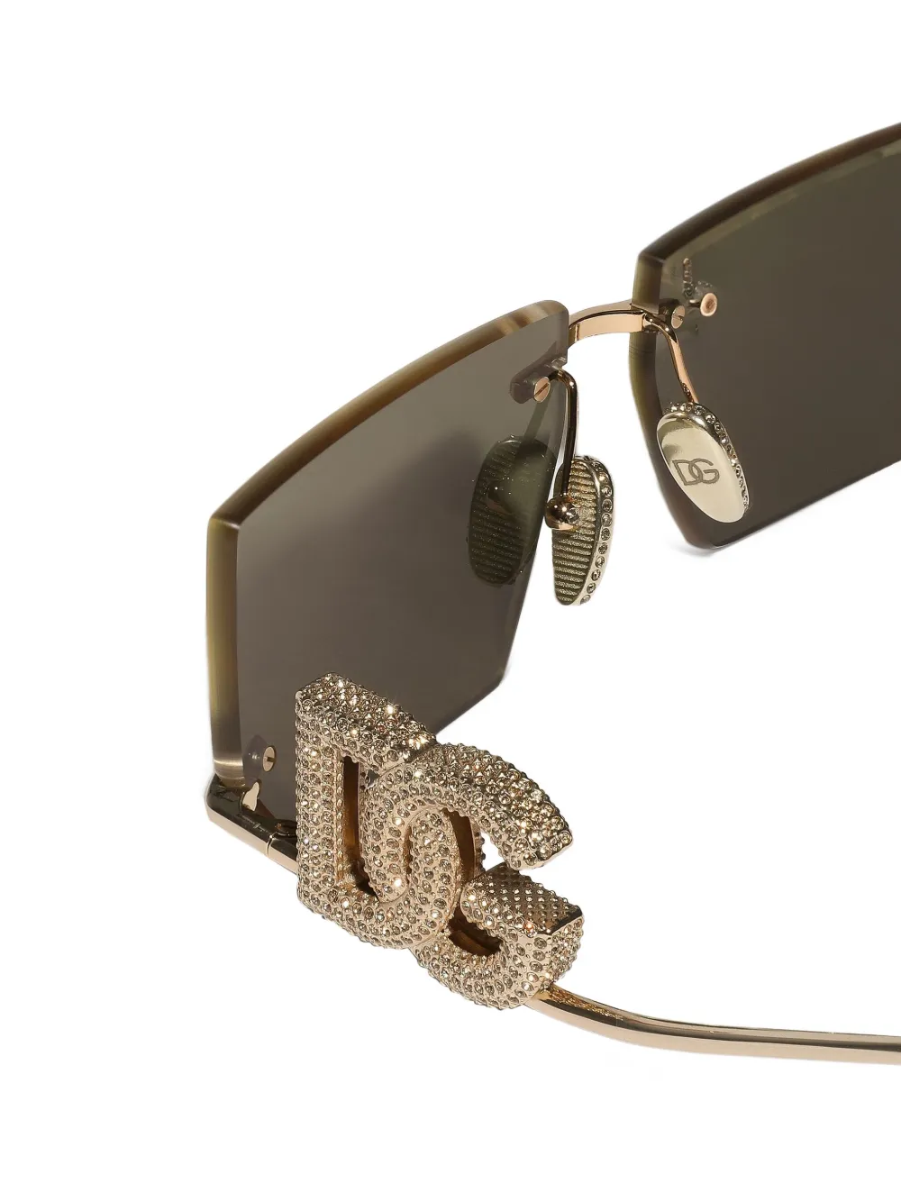 Dolce & Gabbana Eyewear Zonnebril verfraaid met kristallen Goud