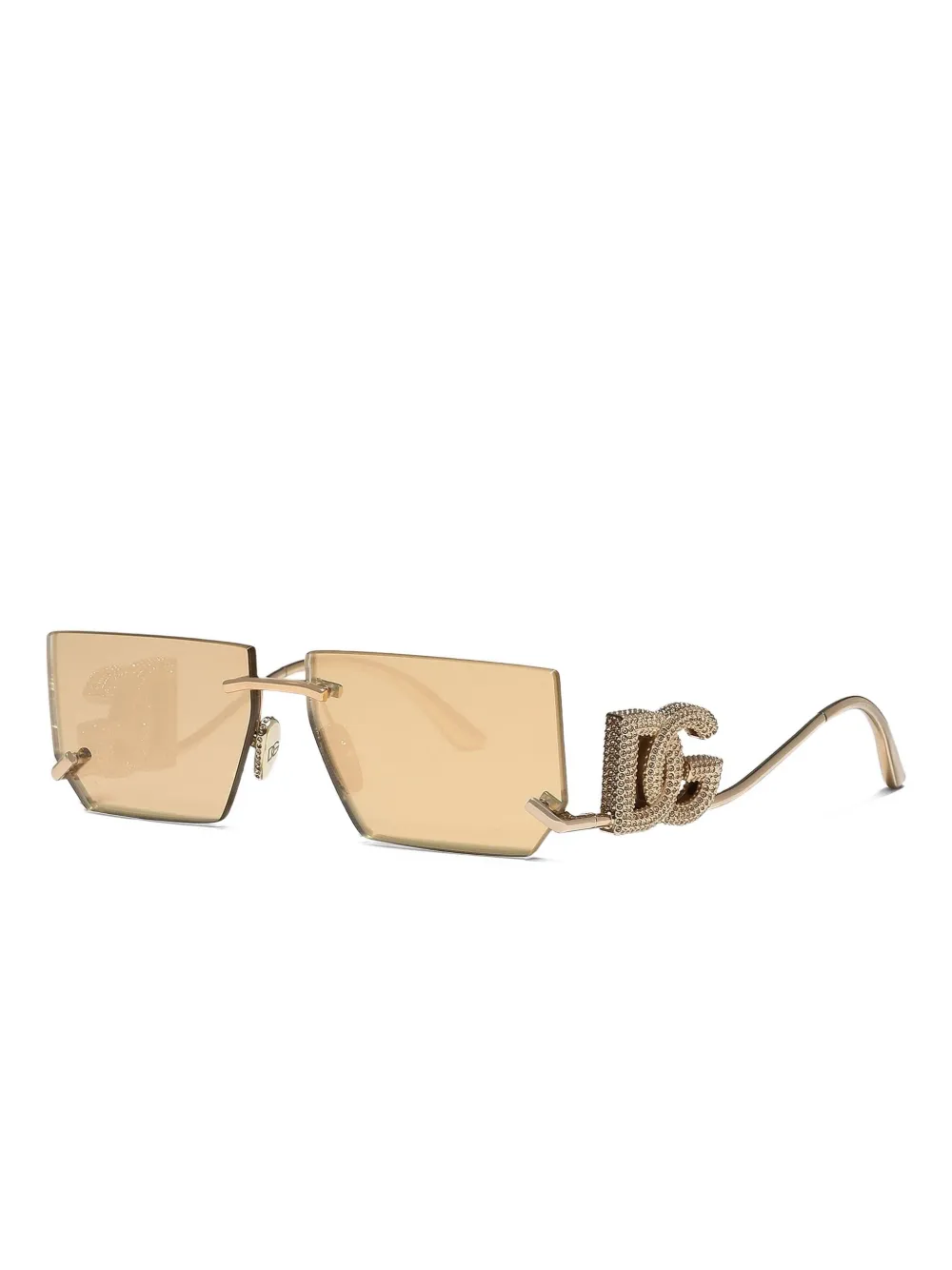 Dolce & Gabbana Eyewear Zonnebril verfraaid met kristallen - Goud