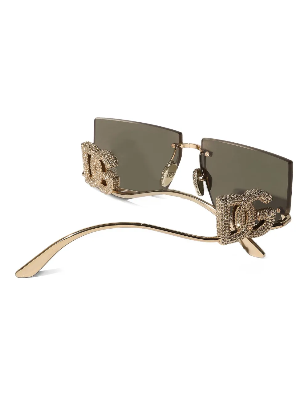 Dolce & Gabbana Eyewear Zonnebril verfraaid met kristallen Goud