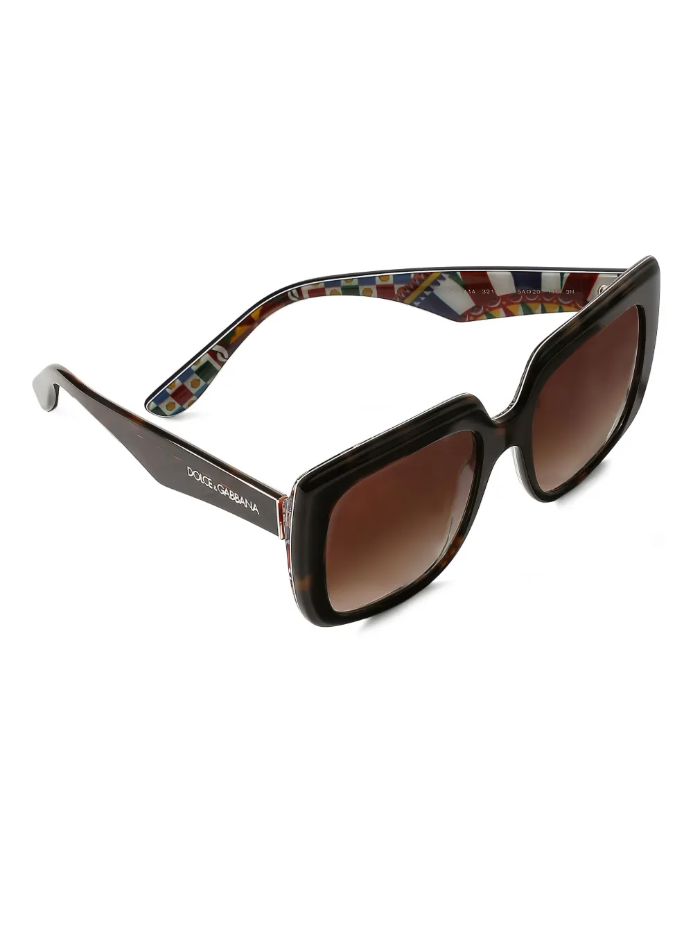 Dolce & Gabbana Eyewear Zonnebril met vierkant montuur en print Bruin