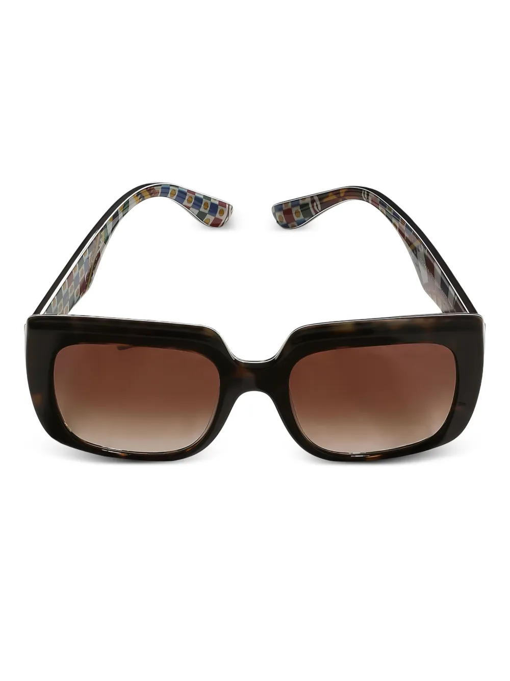 Dolce & Gabbana Eyewear Zonnebril met vierkant montuur en print Bruin