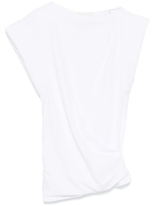Isabel Marant Maisan Draped Short-sleeve T-shirt in White