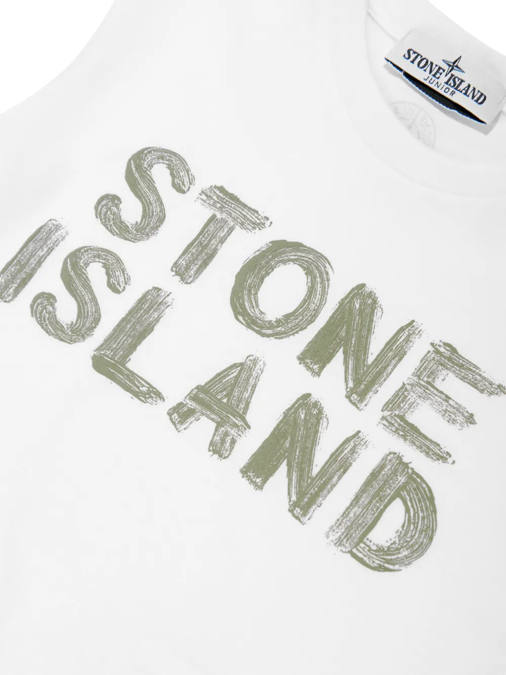 Stone Island Junior T-shirt met logoprint Wit
