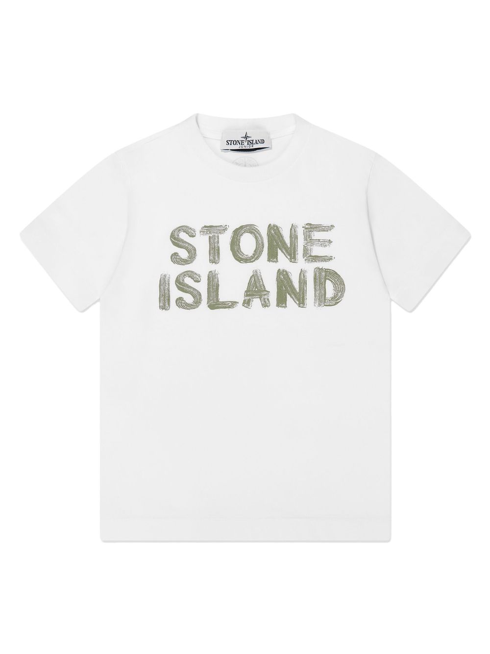 Stone Island Junior T-shirt met logoprint Wit