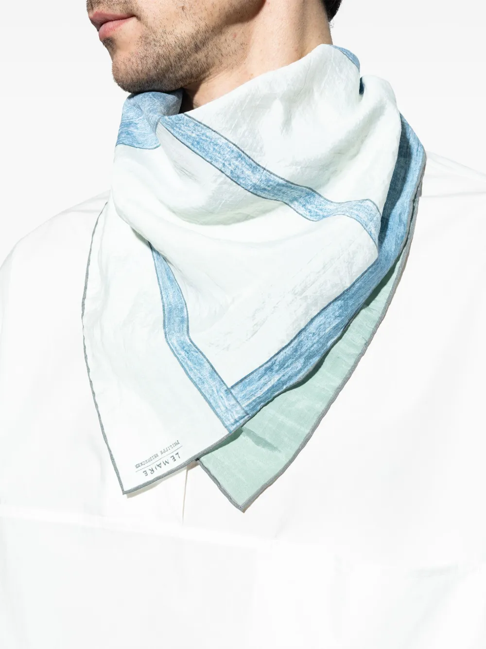 Lemaire Painterly-print Scarf In White