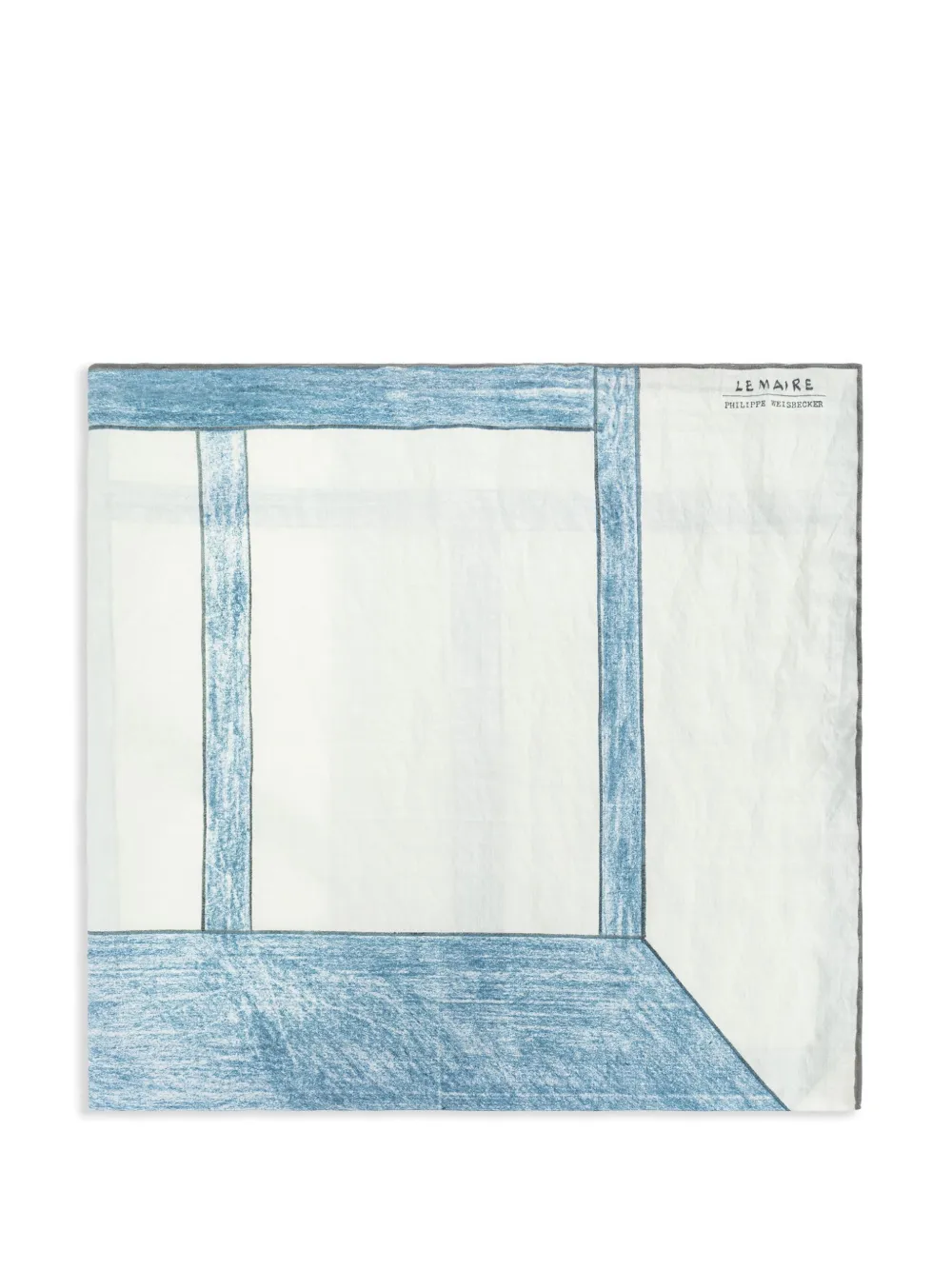 Lemaire Painterly-print Scarf In White