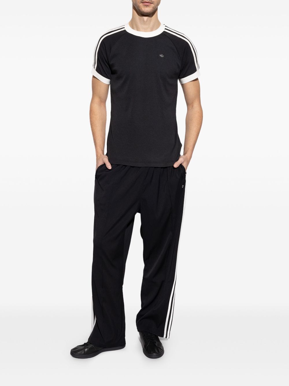 Adidas side-stripe track pants - Zwart