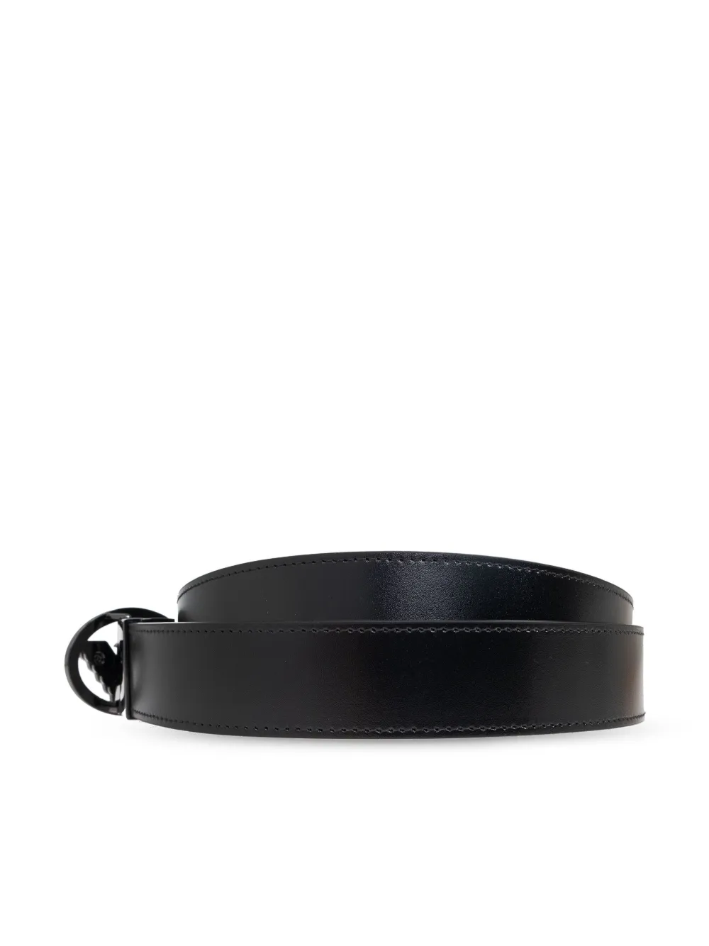 Emporio Armani Leren gespriem Zwart