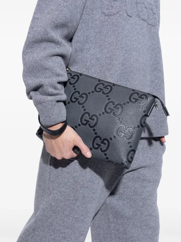 Gucci Medium Jumbo GG Messenger Bag | Grey | FARFETCH