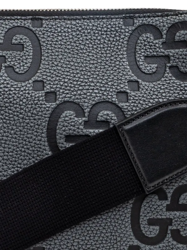 【送料&関税込】Gucci Dark Grey Leather Jumbo Gg Medium Mess GG jumbo medium crossbody bag in dark green GG leather