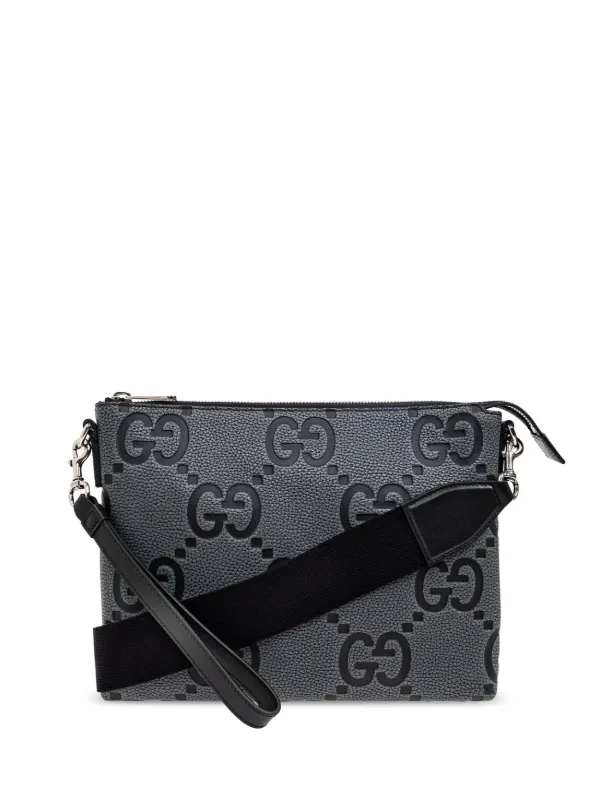ショルダーバッグ Gucci Medium Jumbo Gg Messenger Bag Jumbo GG Medium leather messenger bag in black - Gucci