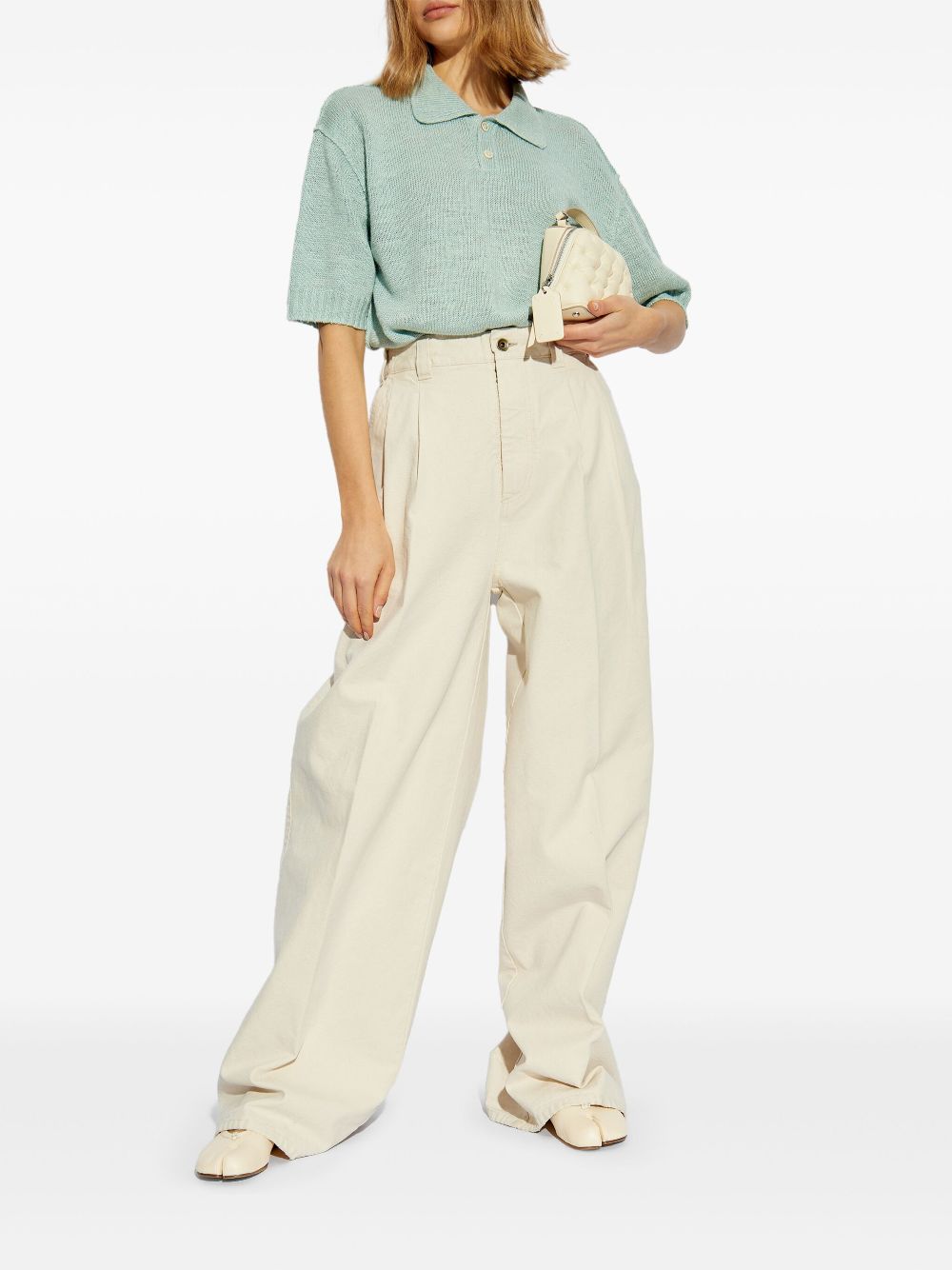 Maison Margiela cotton wide-leg trousers - Neutrals