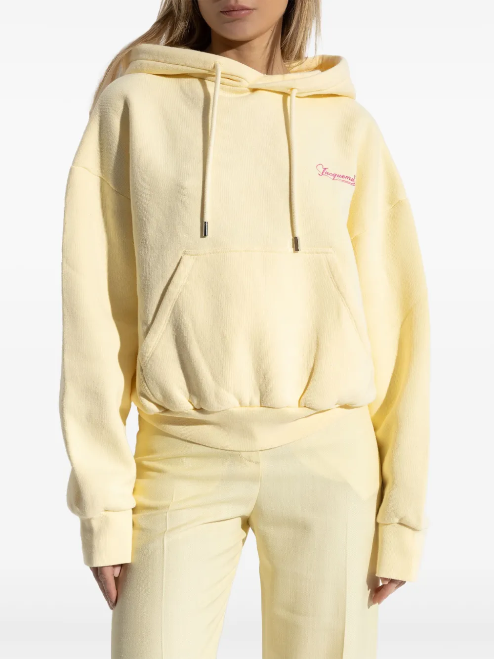 Jacquemus Hoodie met geborduurd logo Geel