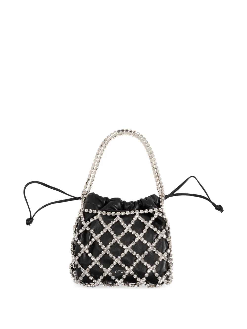 Off-White Leren shopper met kristallen doodskop Zwart