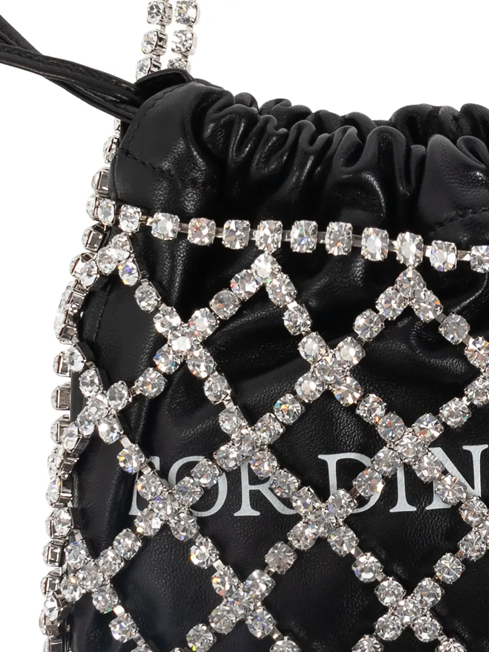 Off-White Leren shopper met kristallen doodskop Zwart