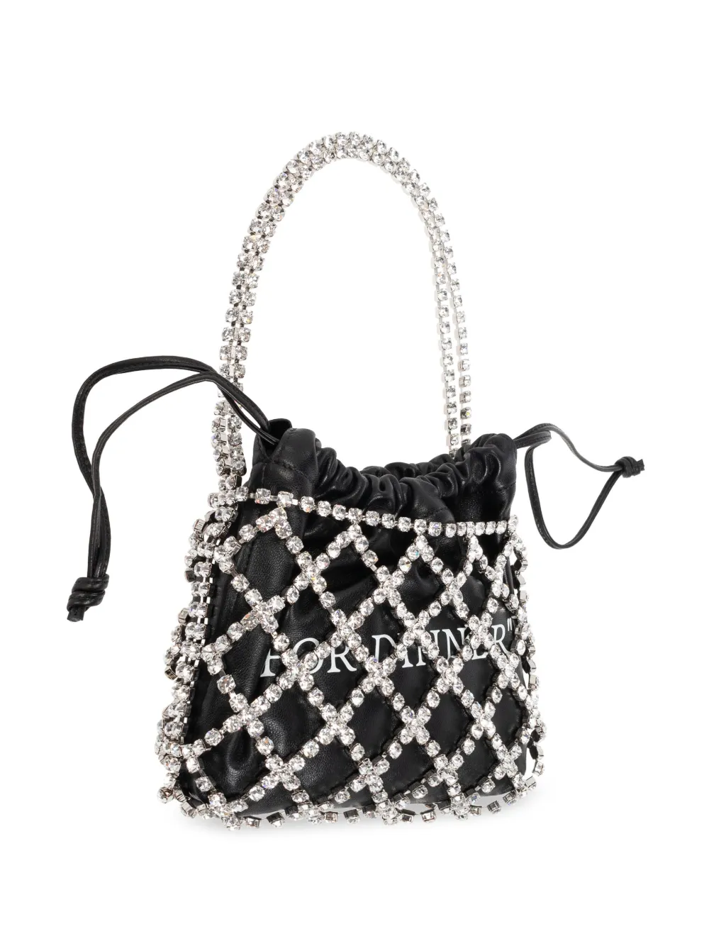 Off-White Leren shopper met kristallen doodskop Zwart