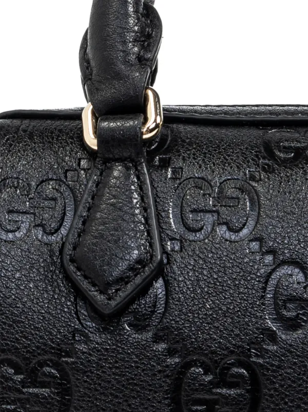バッグ GUCCI mini tote Gucci Mini GG Emblem Tote Bag | Black | FARFETCH CA