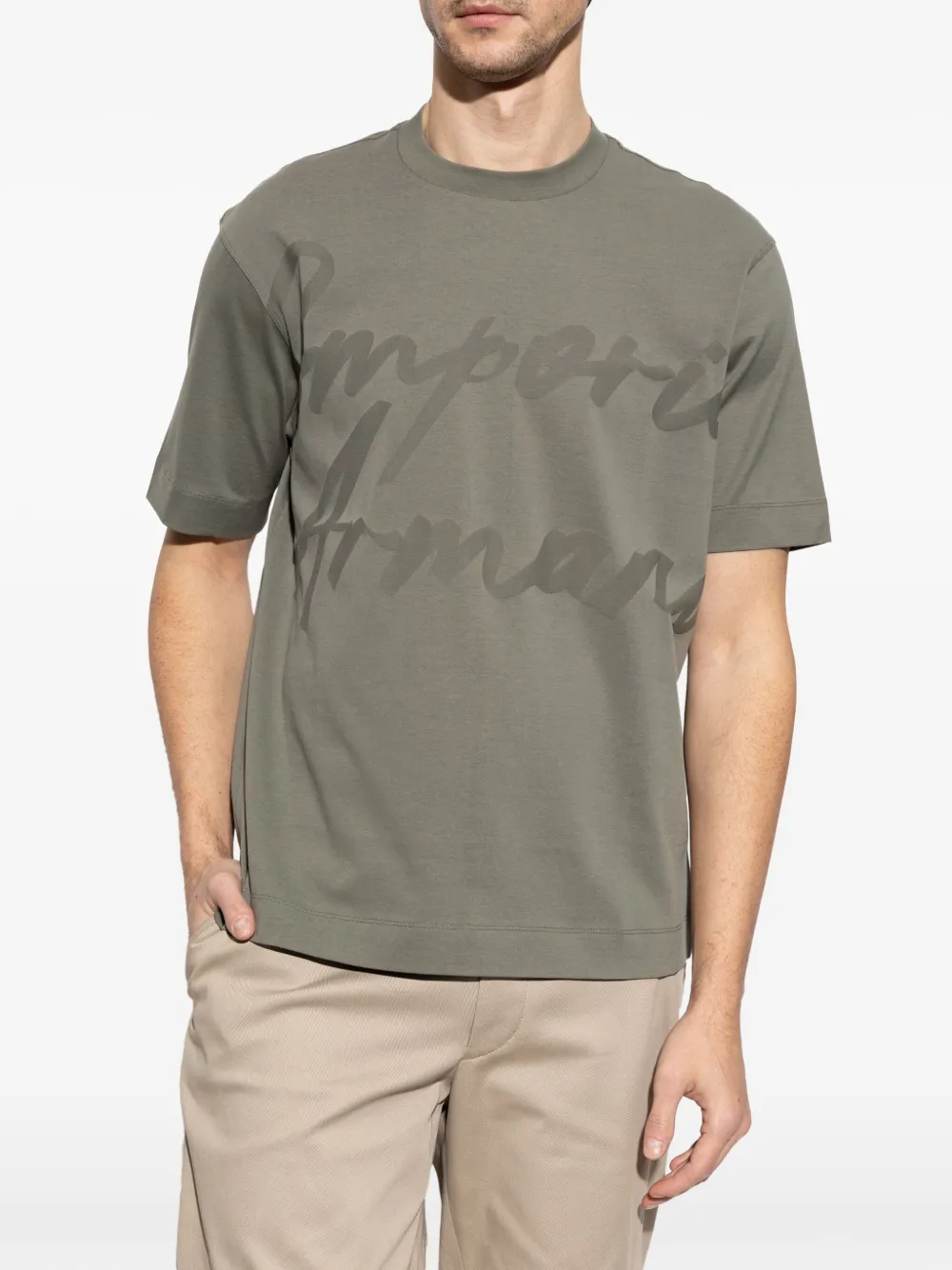 Emporio Armani T-shirt met logoprint Groen