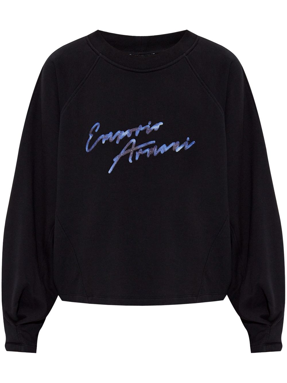 Emporio Armani logo-embroidered sweatshirt - Black