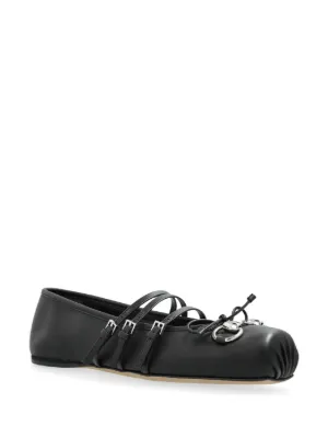 ꧁GUCCI ꧂バレーシューズ スタッズ付き37½ リボン　フラットシューズ GUCCI グッチ ホースビット フラット バレー シューズ (GUCCI