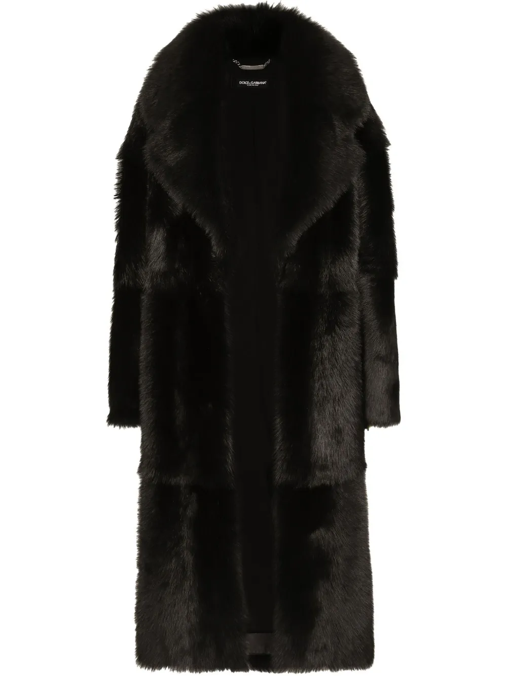Dolce & Gabbana single-breasted shearling coat - Nero