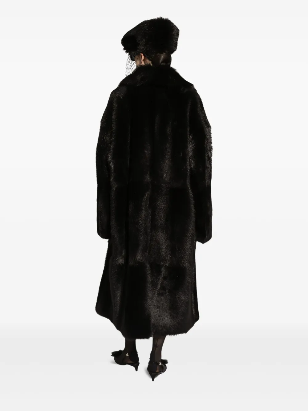 DOLCE & GABBANA SINGLE-BREASTED SHEARLING COAT