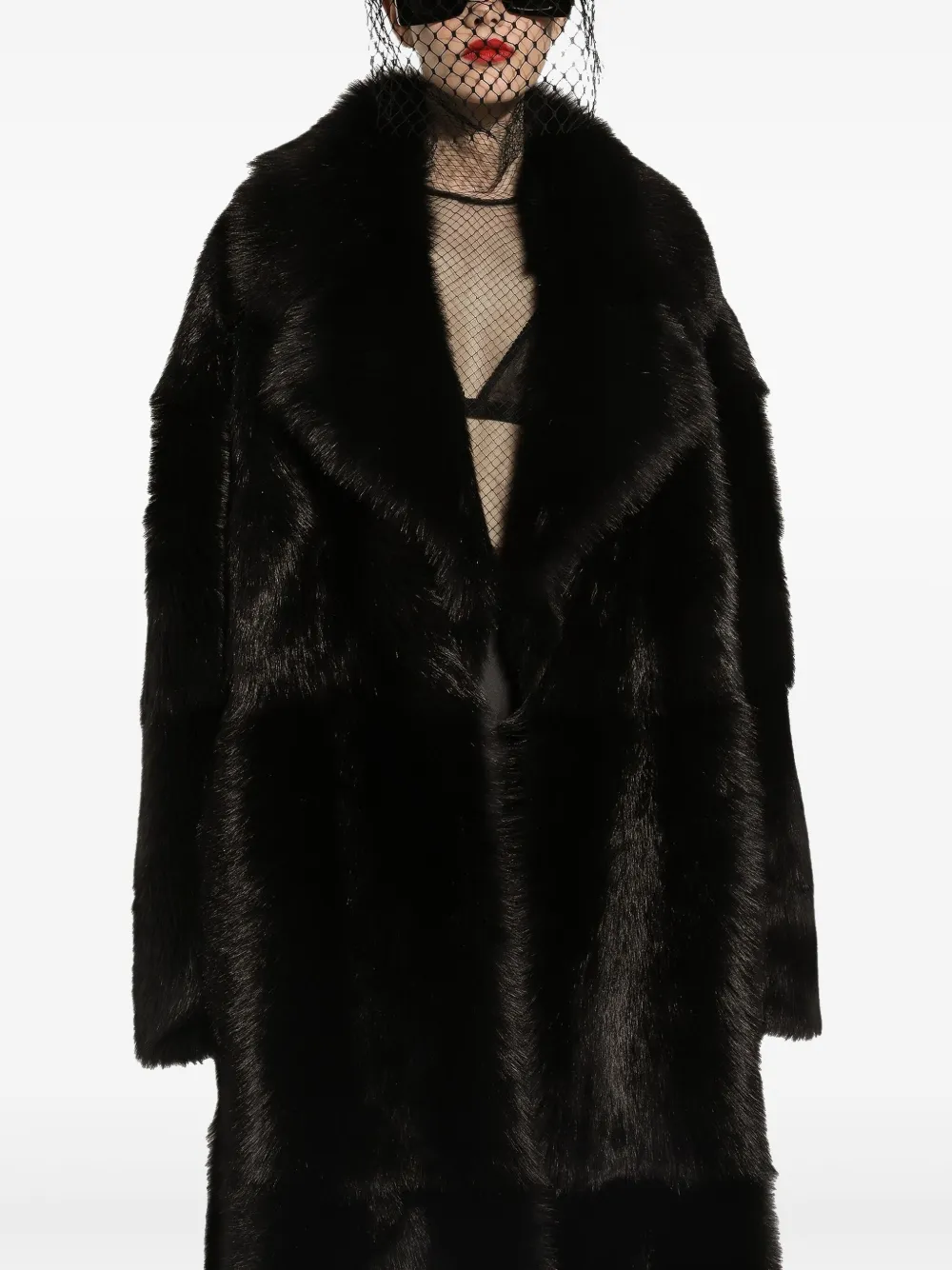 DOLCE & GABBANA SINGLE-BREASTED SHEARLING COAT