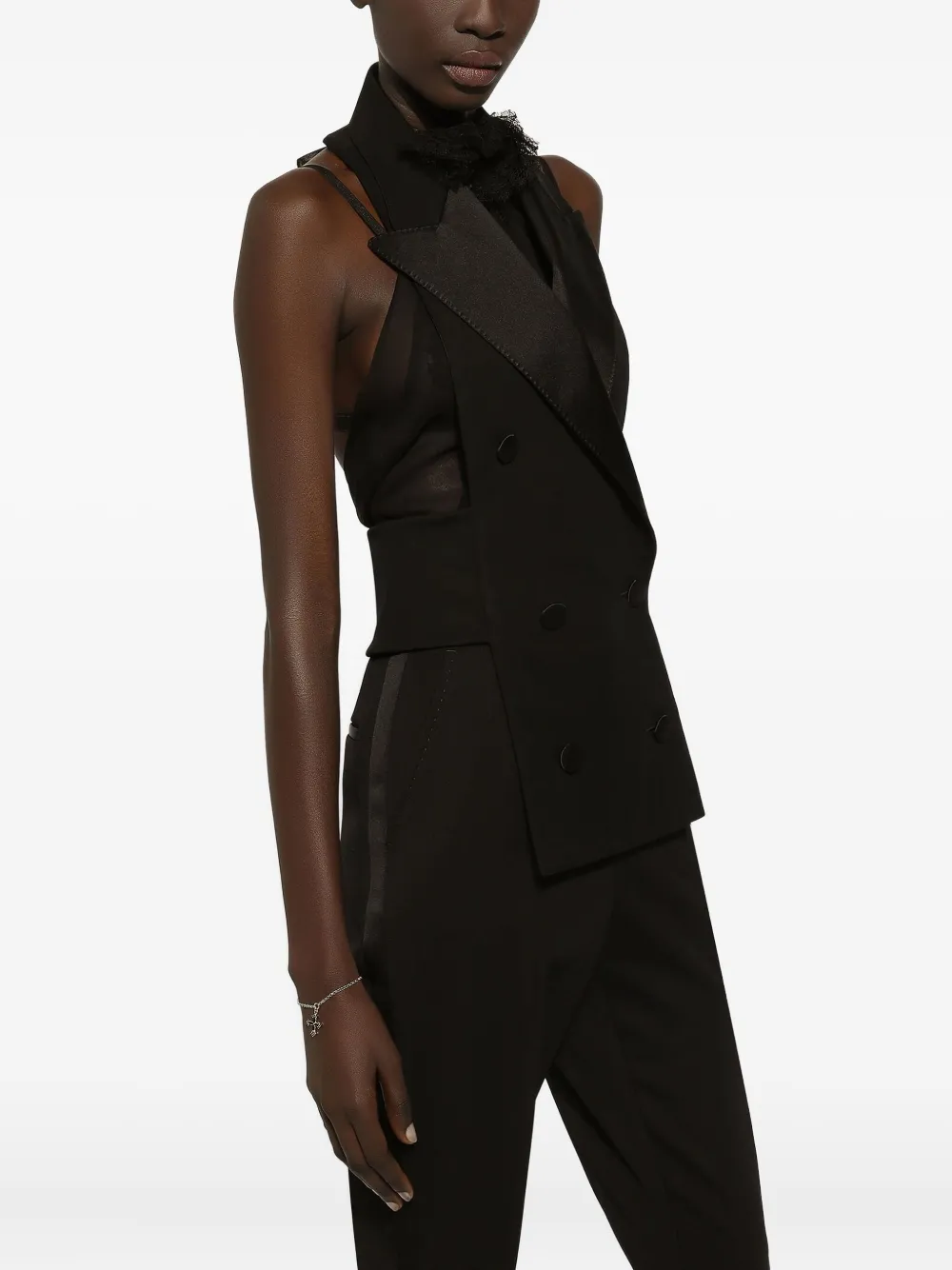 Dolce & Gabbana Schakelarmband met kristallen - Zilver