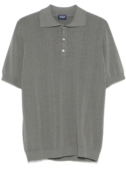 Drumohr pointelle-knit polo shirt