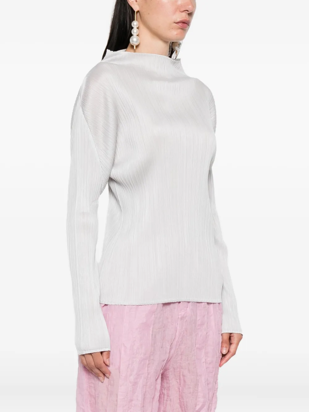 Pleats Please Issey Miyake Geplooide top Grijs