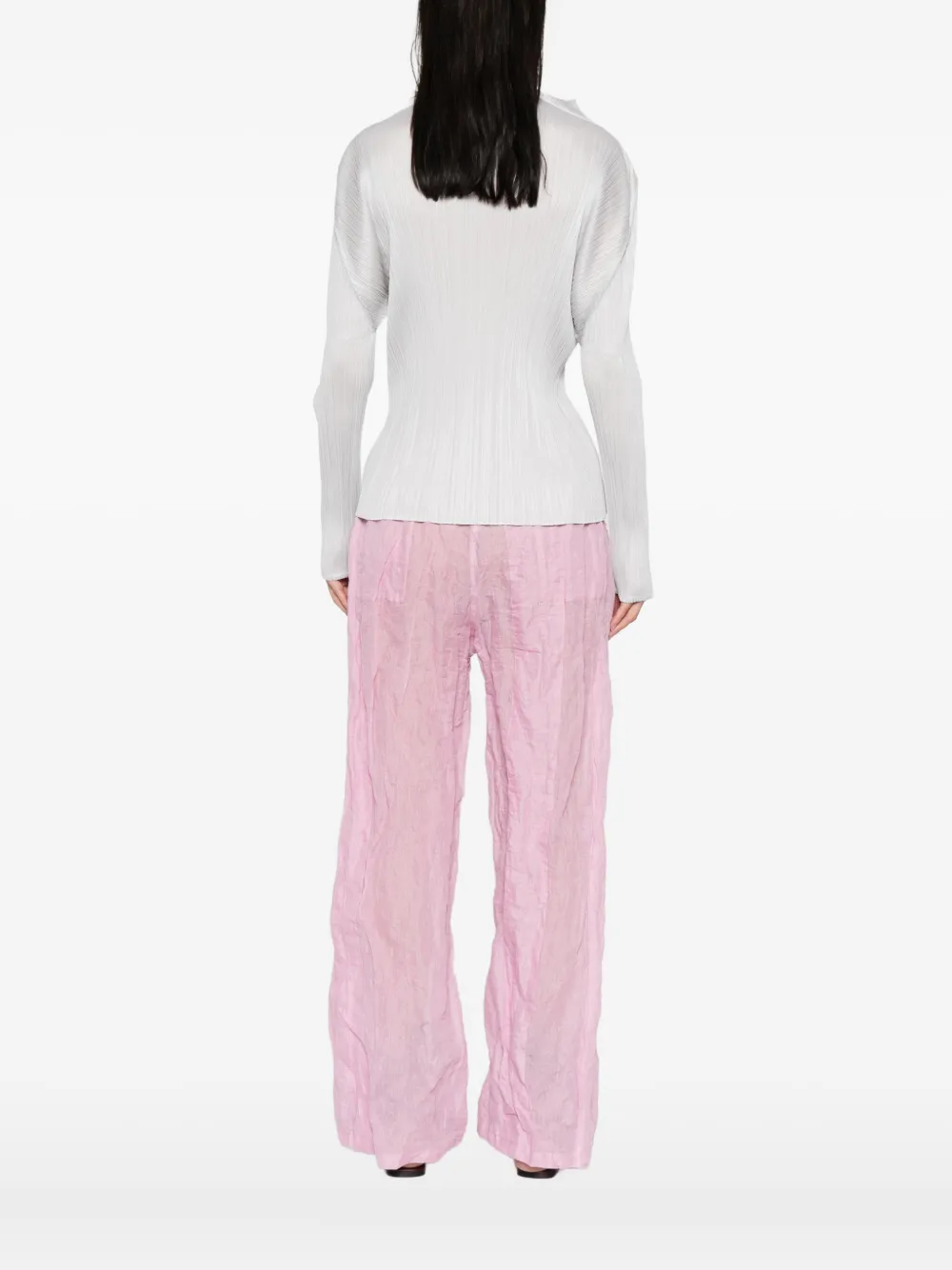 Pleats Please Issey Miyake Geplooide top Grijs