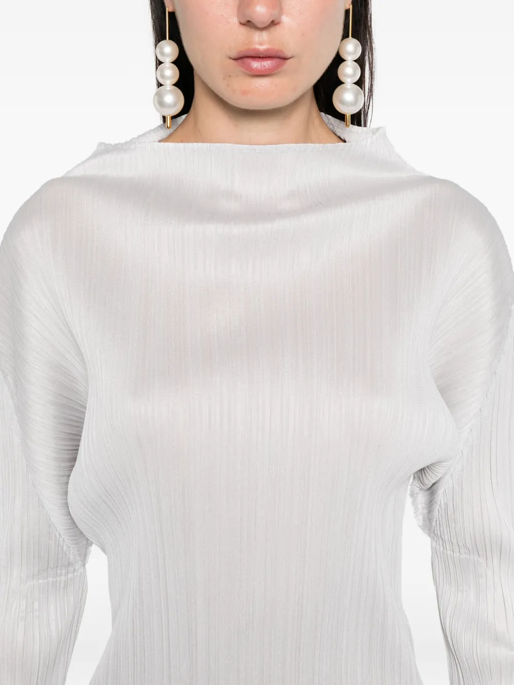 Pleats Please Issey Miyake Geplooide top Grijs