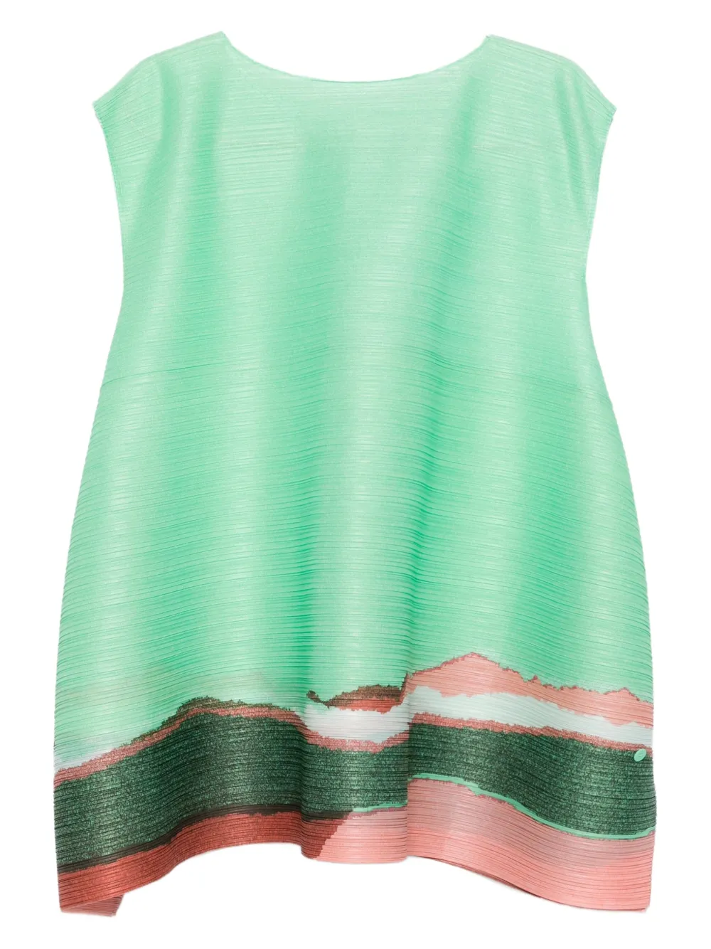 Pleats Please Issey Miyake Tuniek met print Groen