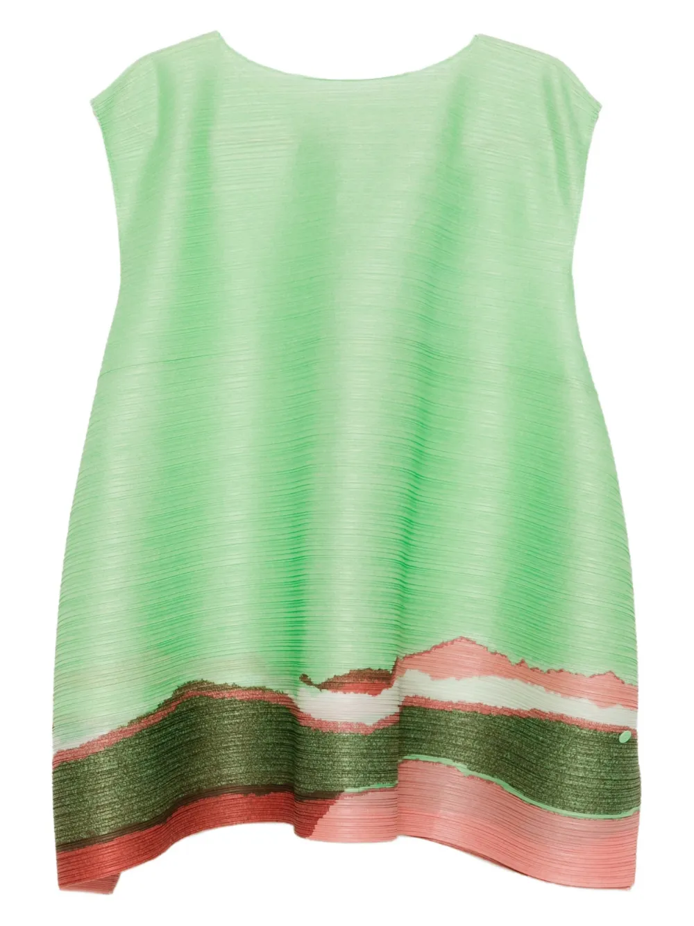 Pleats Please Issey Miyake Tuniek met print Groen