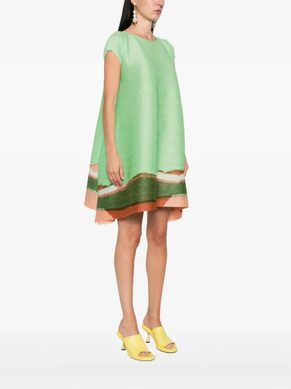 プリーツプリーズ　チュニック（グリーン） Pleats Please Issey Miyake プリント チュニック | グリーン