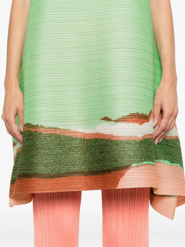 プリーツプリーズ　チュニック（グリーン） Pleats Please Issey Miyake プリント チュニック | グリーン