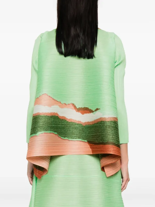 新品PLEATS PLEASE ISSEYMIYAKE GRAINYCOLORS Pleats Please Issey Miyake Grainy Colors Top | Green | FARFETCH BH