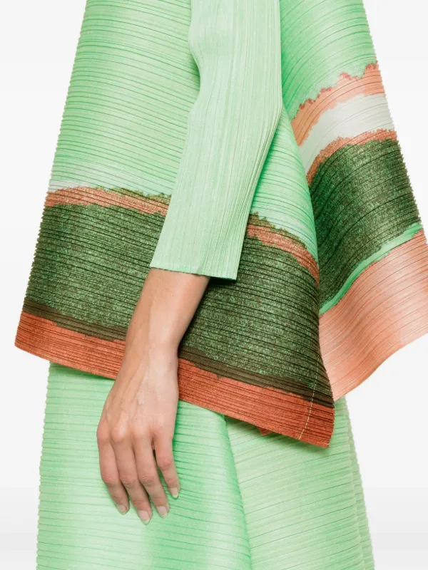 新品PLEATS PLEASE ISSEYMIYAKE GRAINYCOLORS Pleats Please Issey Miyake Grainy Colors Top | Green | FARFETCH BH