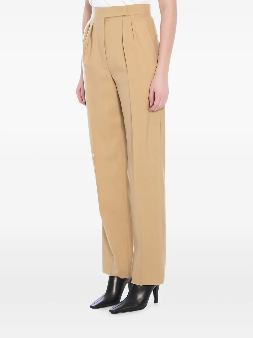 Max Mara Broek met geplooide voorkant Beige