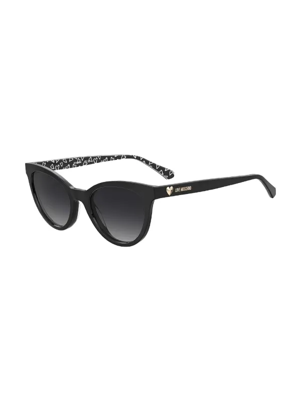 Love Moschino heart-embellished cat-eye Sunglasses | Black 