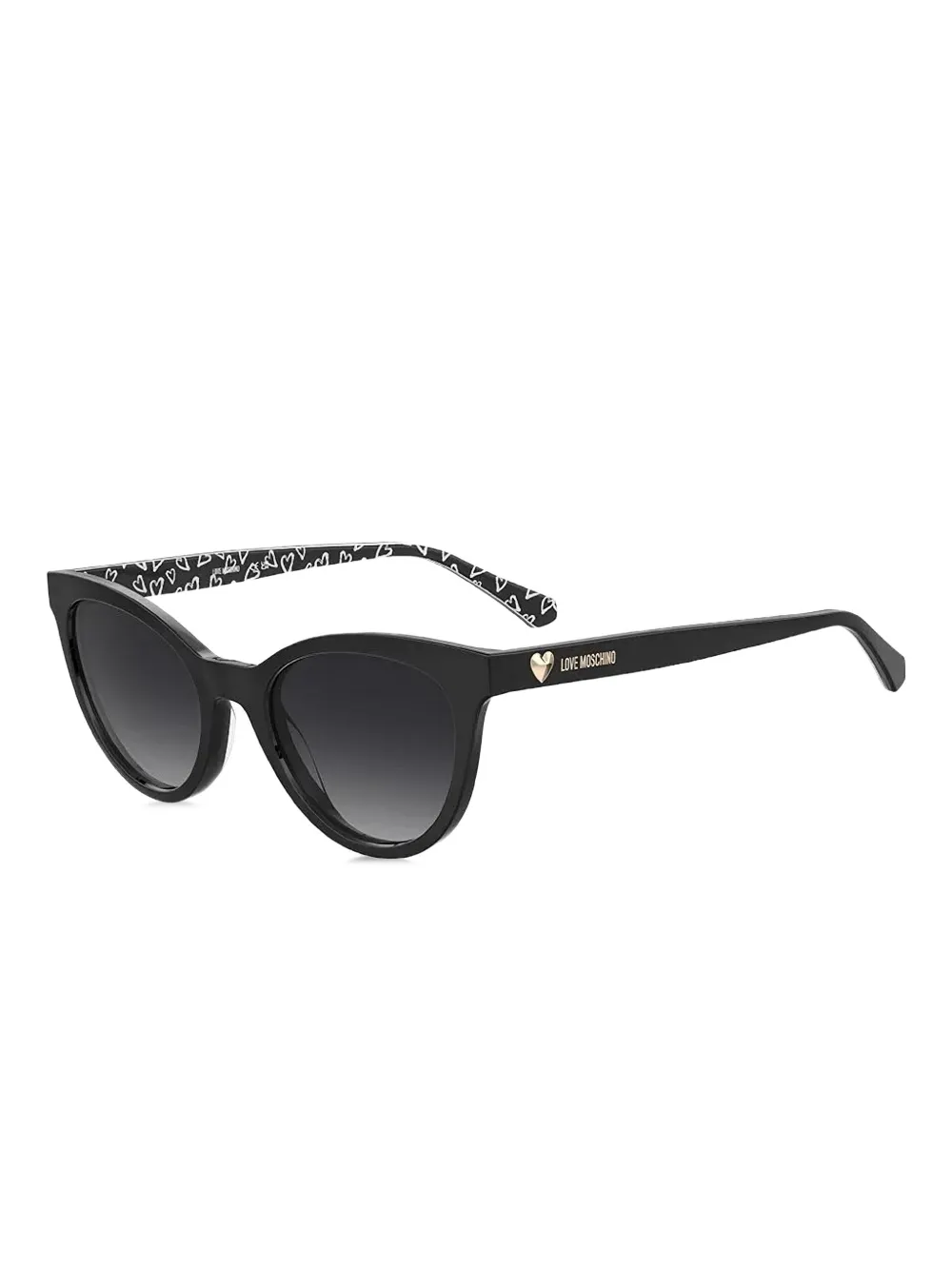 Love Moschino Zonnebril met cat-eye montuur en verfraaid met hart Zwart
