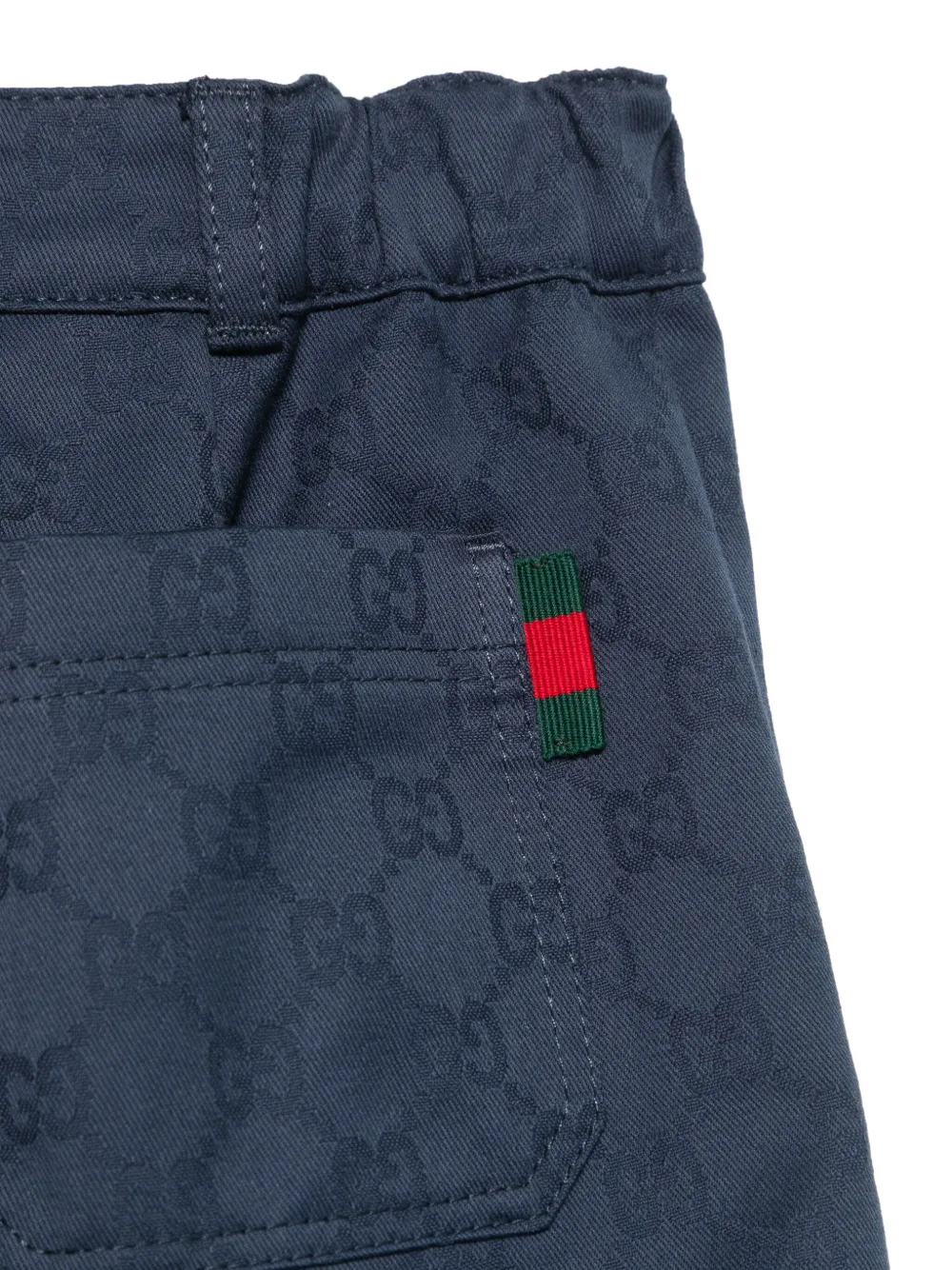  Gucci Kids Bermudas Gg Web - Azul 