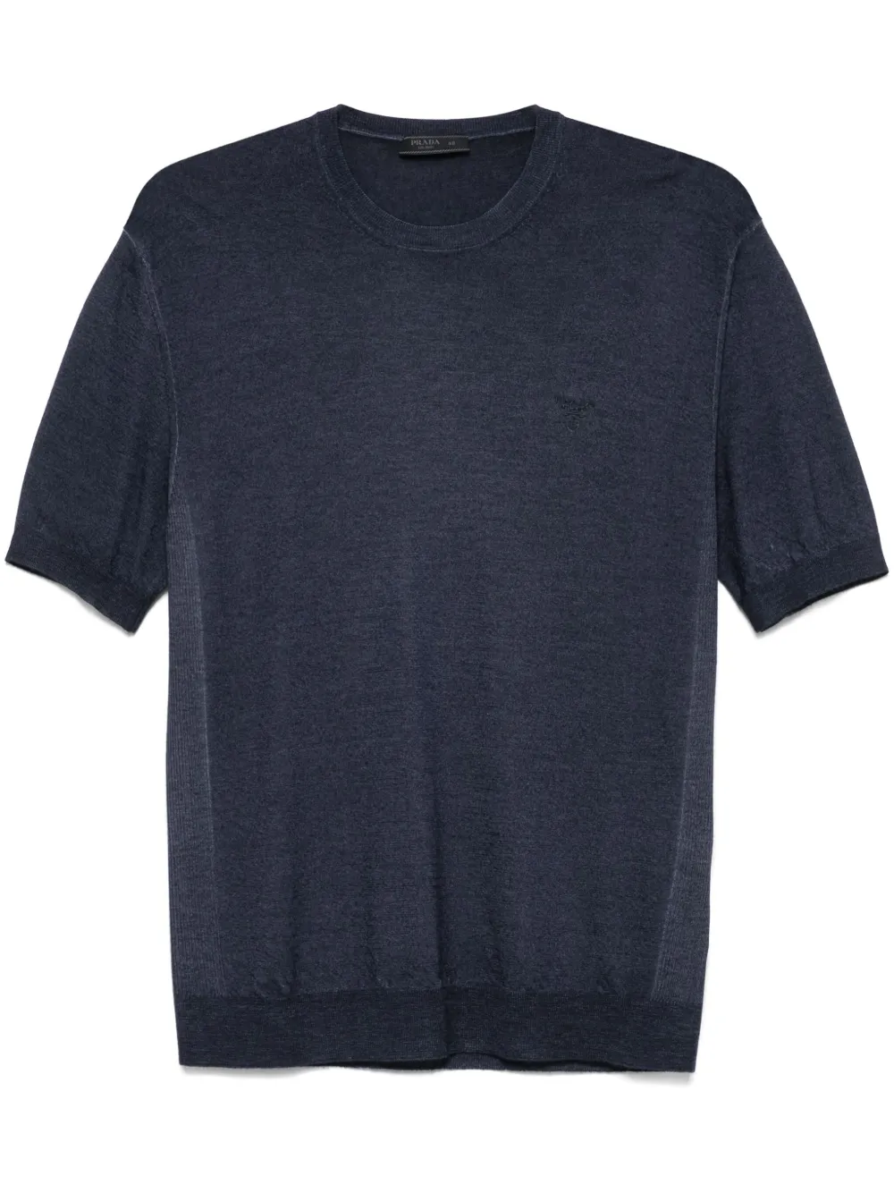 Prada T-shirt met geborduurd logo Blauw